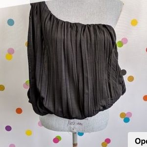 Free people pleated one shoulder bubble tank